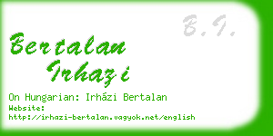 bertalan irhazi business card